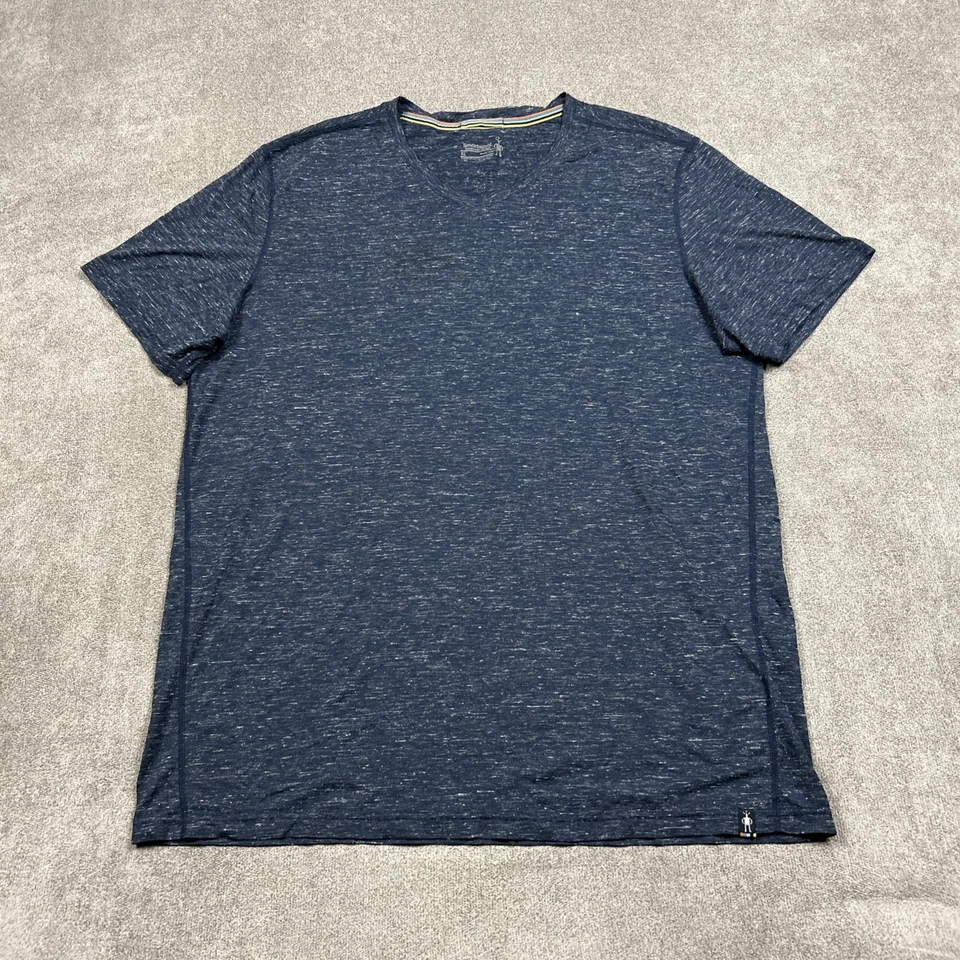 Camisa Smartwool Para Hombres XL Azul Merino Sport 150 Cáñamo Cuello en V Camiseta Rendimiento Foto 2 de 4