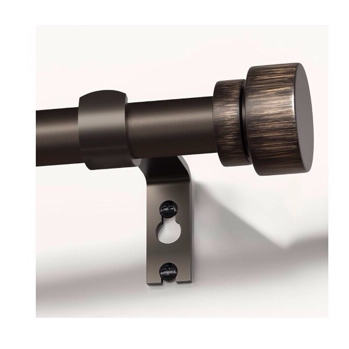 Lootkell Antique Brown Iron Wall Mount Curtain Rod 120 in, 1 in Diameter
