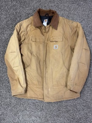 Vintage Carhartt Brown Duck Chore Coat Jacket Blanket Lined 2XL Tall