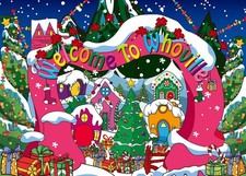 Welcome to Whoville Backdrop 10x8FT Winter Christmas Village Photography Back...