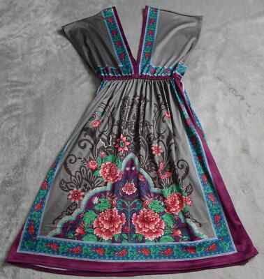 Flying Tomato Mini Dress Women's Small Multicolor Floral V Neck Bohemian Print