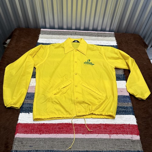 Vintage Laver Emerson Tennis Jacket Windless Men Medium STUNNING YELLOW Oversize - Picture 8 of 9