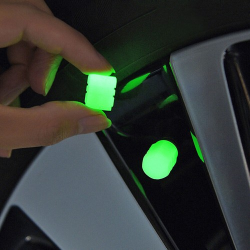 4Pcs Glow In Dark Car Tyre Stem Valve Cap Wheel Rim Air Dust Covers Accessories - Picture 7 of 12