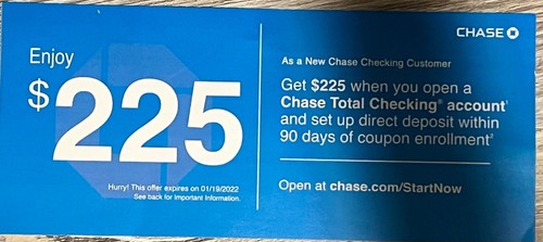 Chase coupon with direct deposit