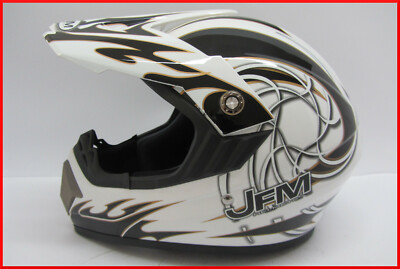CASCO DA MOTO ENDURO CROS MOTOCROSS QUAD MOTARD JFM 600 GLOSS WHITE GREY  MIS.XL | eBay