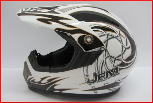 CASCO DA MOTO ENDURO CROS MOTOCROSS QUAD MOTARD JFM 600 GLOSS WHITE GREY  MIS.XL | eBay