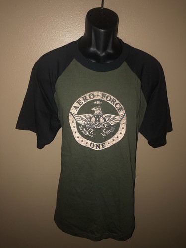 Vintage 90s Giant Aerosmith Aero Force One Raglan Band T-Shirt Mens XL Green