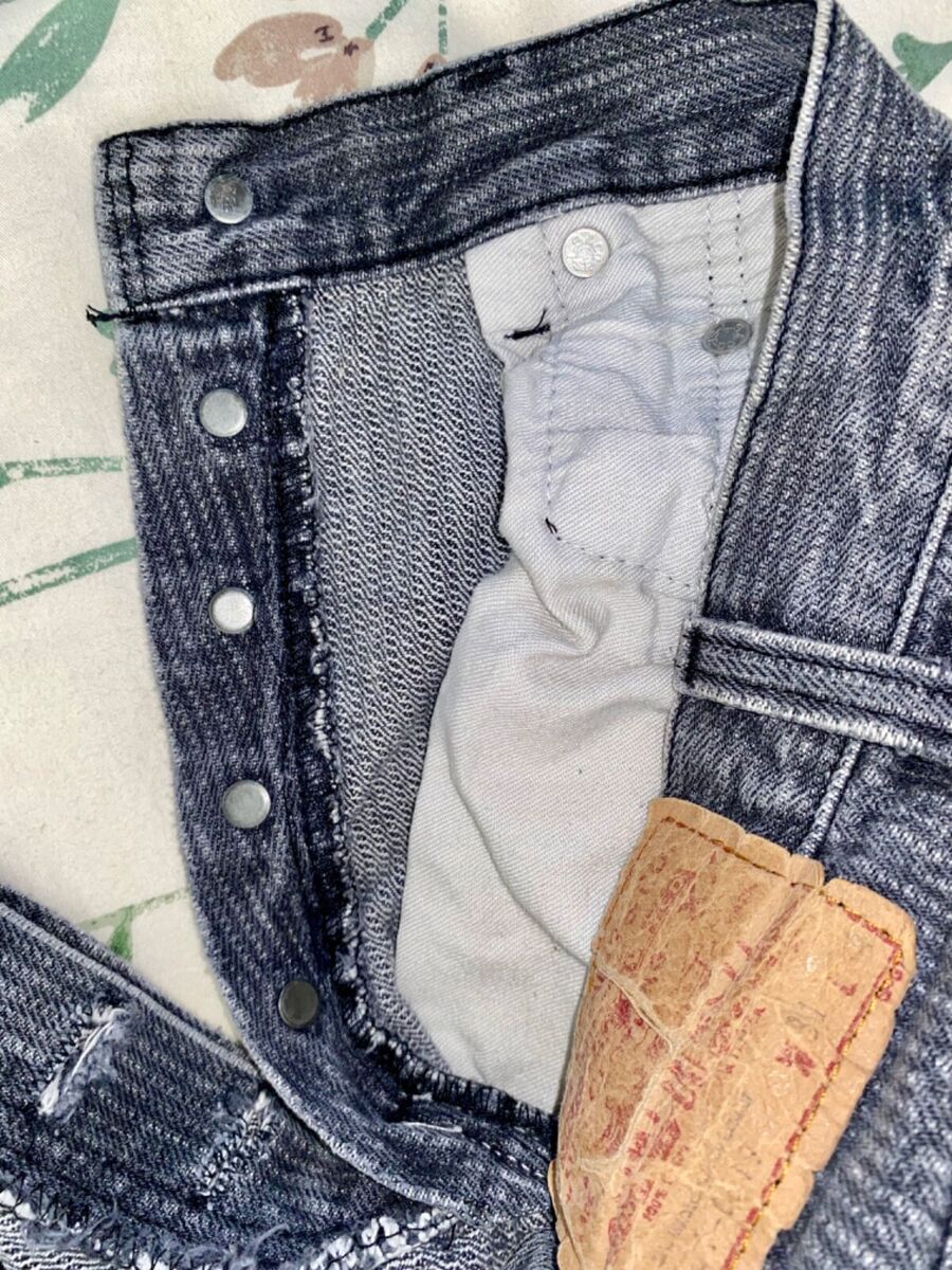 Vintage 1980's Levis 501 Student Denim Pin Stripe Black Vintage 1980's Levis 501 Student Denim Pin Stripe Black