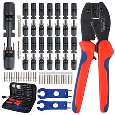 Solar Crimper Tool Connector Spanner & PV Crimper Wire Stripper Crimping Set Kit