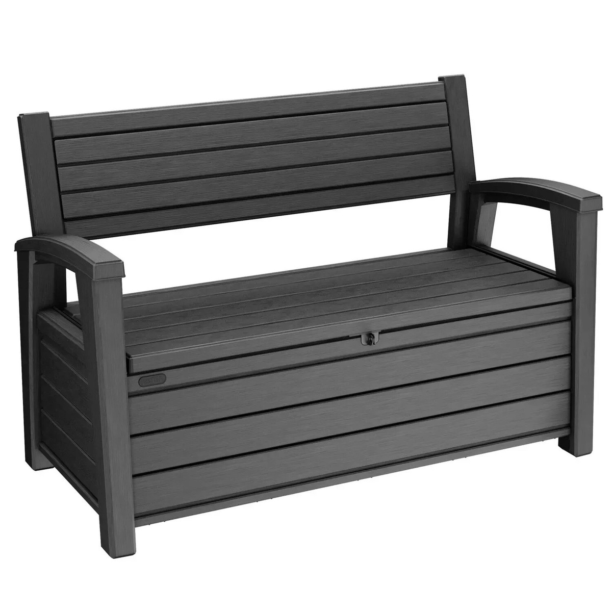 Keter Hudson Plastic Storage Bench Graphite Gray | eBay