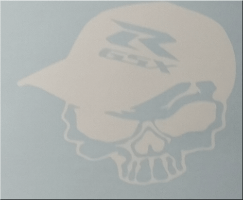 GSXR MOTORCYCLE SKULL CAP DECAL STICKER - Picture 3 of 8