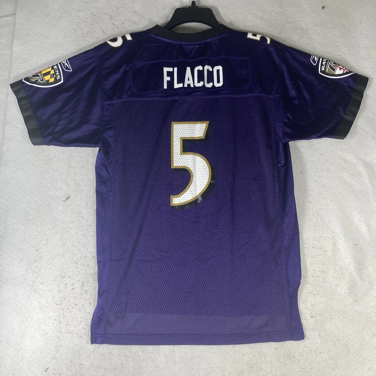 Reebok NFL Jersey YOUTH XL Purple Baltimore Ravens Joe Flacco 5 eBay