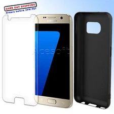 Tempered Glass Screen Protector Soft TPU Case f Verizon Samsung Galaxy S7 G930V