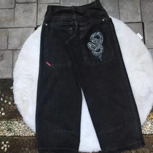 Unisex JNCO Hip-Hop Baggy Freizeit Skateboard Denim Retro weites Bein Hose 2025 - Bild 24 von 39
