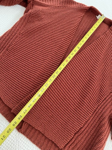 Mossimo Supply Co. Womens Dark Orange Boho Knit Oversized Cardigan Sweater XS - Picture 4 of 6