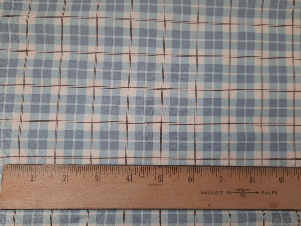 Lily & Will Revisted Bunny Hill Fabrics Moda #2806 Blue & Brown Plaid 45"x100" - Image 3 of 4