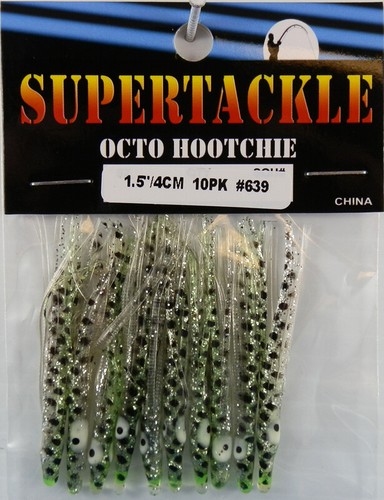 Supertackle 11/2 " - 2" Pulpo Hoochie 10 paquetes / Señuelos / Patrones de trucha Kokanee - Imagen 32 de 49