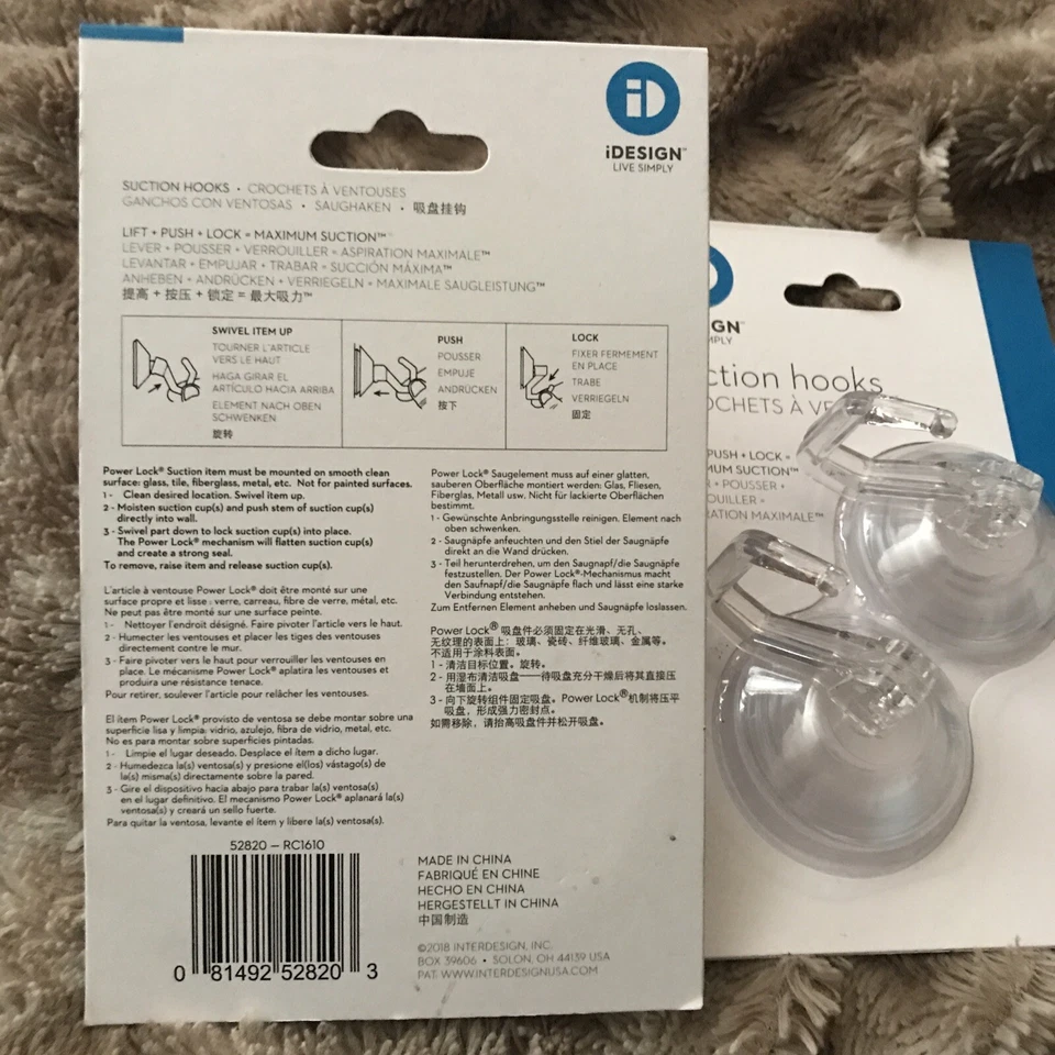 2 Pack InterDesign Hooks 2.25 in. H x 2 in. L x 2 in. W Clear Gloss Plastic - Image 2 of 2