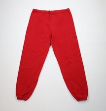 Vintage 80s 90s Streetwear Mens XL Faded Blank Heavy Sweatpants Joggers Red USA