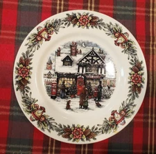 NEW Royal Stafford Christmas Toy Shop Winter Snow 12" Dinner Plate