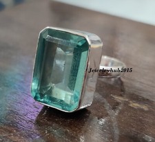 Aquamarine Ring Solid 925 Sterling Silver Women Jewelry All Size MO2006