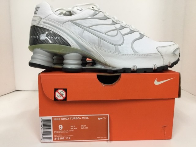 Nike NZ Shox Turbo VI 6 White Silver 318162-112 Men's Training Running  Shoes 9 for sale online | eBay