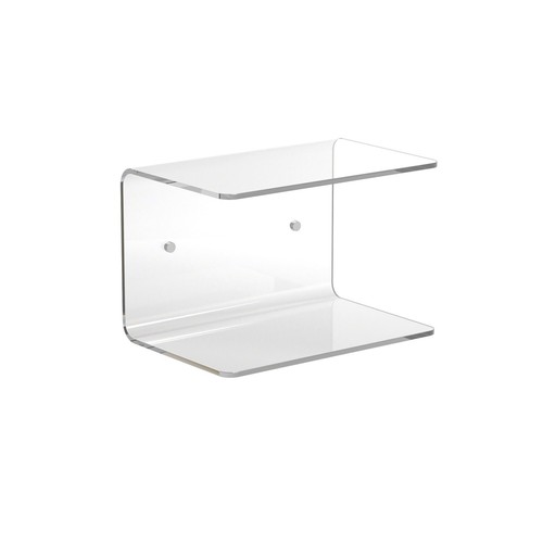 Mensola Comodino a C in plexiglass Trasparente Brillante 40x20x20H + tasselli - Bild 2 von 3