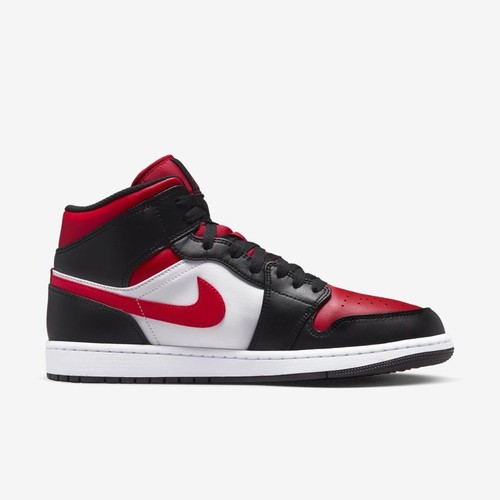 New Nike Air Jordan 1 Mid Fire Red Shoes Sneakers - Black (554724-079) - Picture 3 of 8