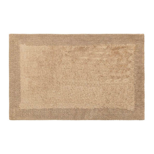 2pc J Elliot 50x80cm Dawson Bathroom Cotton Bath/Toilet/Shower Mat/Rug Set Sand - Picture 3 of 3