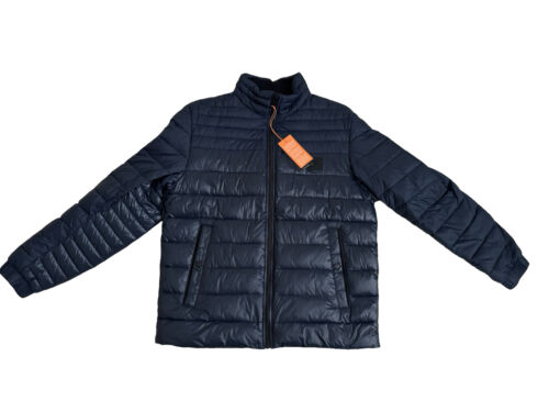 Hugo Boss Orange Oden Quilted Puffer Jacket Coat Dark Navy Blue Men 44R XL - Picture 4 of 13
