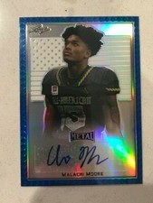 MALACHI MOORE 2020 Leaf Army All-American BLUE Flag Metal AUTO # 4/15 Alabama