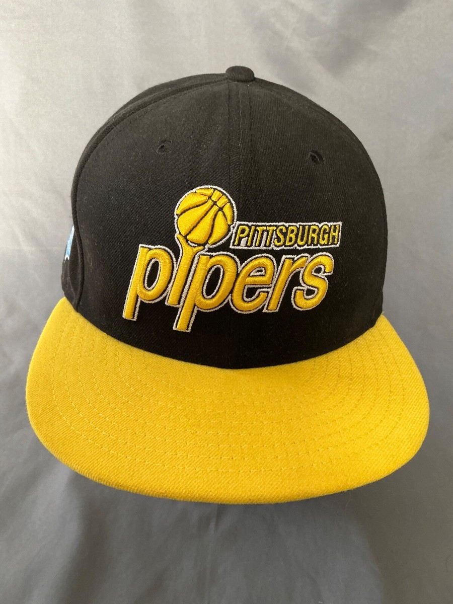 NEW Blk/Gold Pittsburgh Pipers Hat 7 1/2 New Era 59FIFTY
