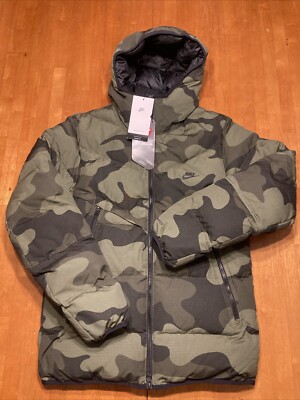 Nike Men Size Small ThermaFit Windrunner Puffer Jacket Green Camo DQ4935-222