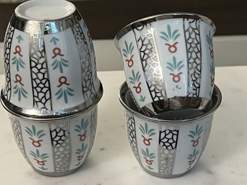 Juego de 12 tazas de café árabes de lujo de porcelana Kawa 4 oz con borde dorado - Imagen 2 de 4