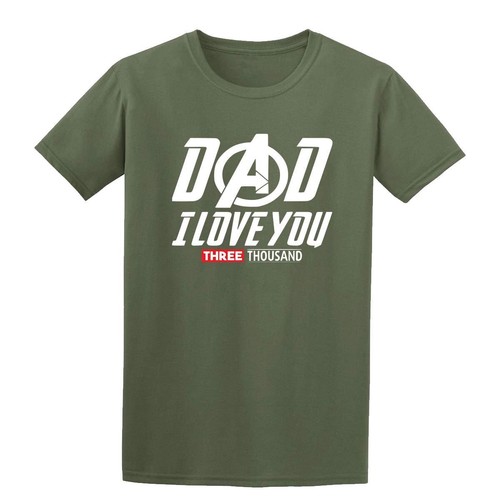 Dad I Love You 3000 Times Mens T-shirt Fathers Day Gift Movie Inspired Tee Stark - Picture 21 of 29