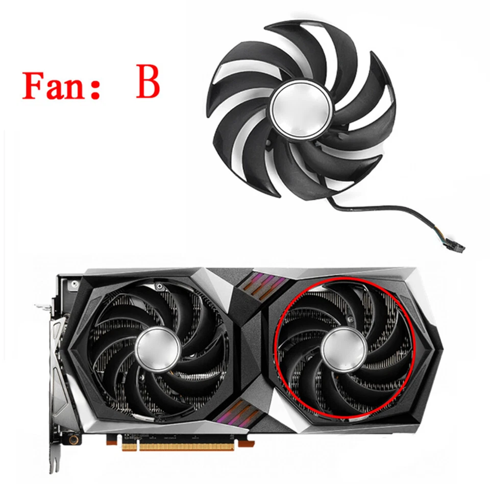 Graphics Card Cooling Fan For MSI GeForce RTX3060 3060Ti RX6700 6600XT Gaming X - Image 4 of 4