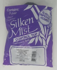 Leggs Silky Sheer Toe Control Top 3 Pantyhose Q Black Mist Slightly Imperfect