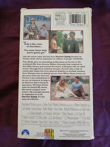 Forrest Gump (1994 VHS) Tom Hanks, Gary Sinise, Robert Zemeckis - Oscars - Picture 3 of 4