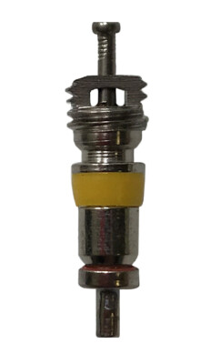(100) Nickel Plated Tire Valve Stem Schrader Core TPMS Repair Yellow Band  - Main Image