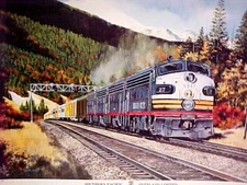 Railroad Art,Bennett, "SP,Overland Limited, Donner Pass,1959", 18x24" (7310)