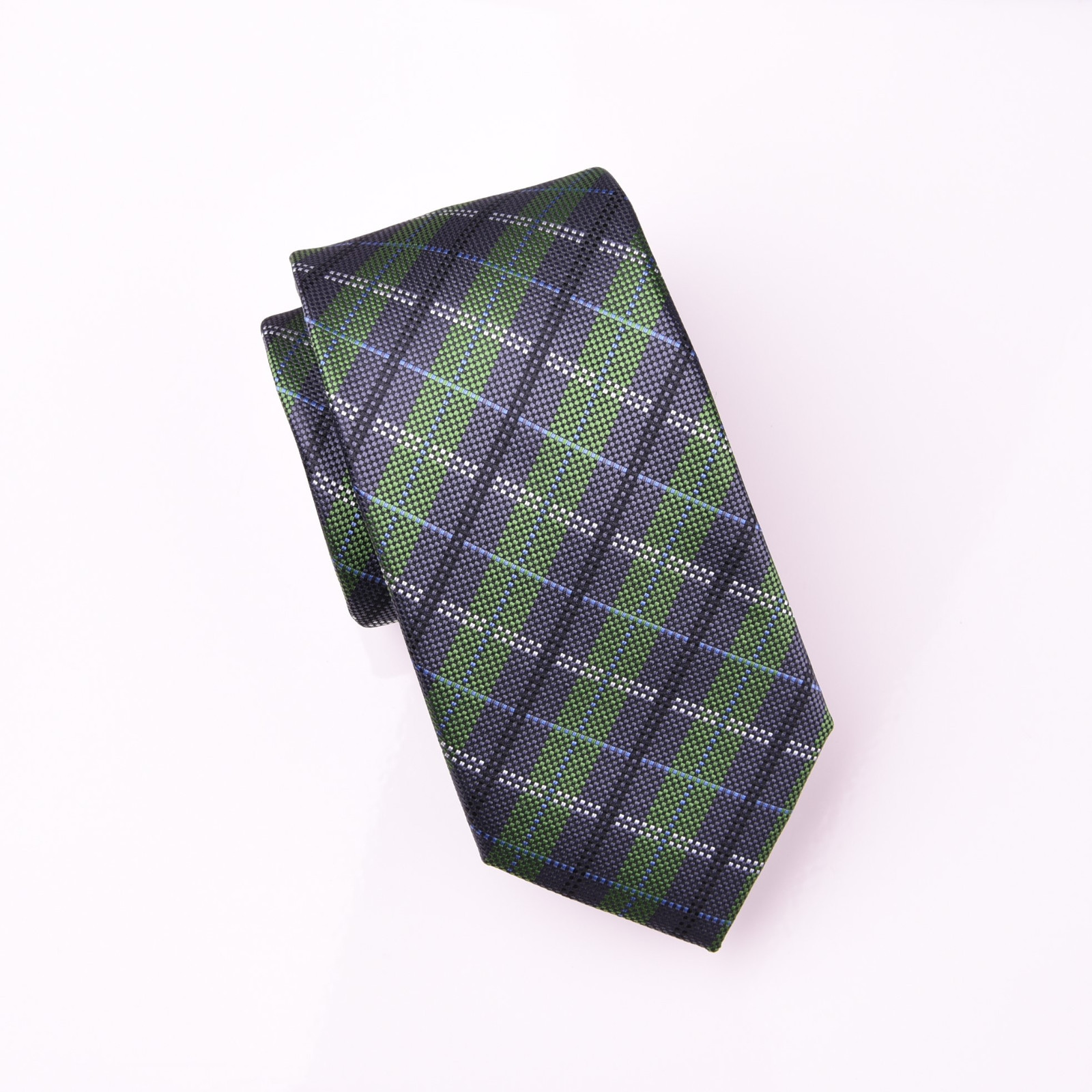 Green Jacquard Check Designer Tie Classy Business Striped Fashion 3 ...