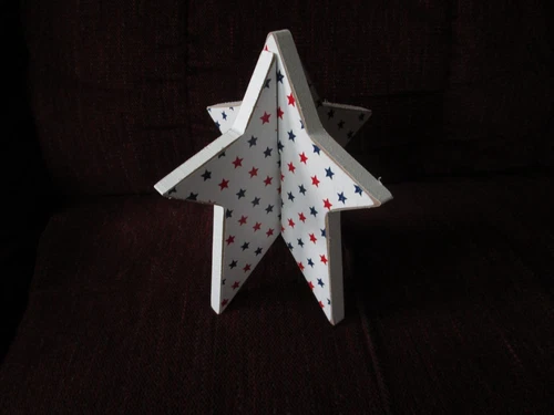 Dimensional Americana Star 7" tall Farmhouse Patriotic WOOD Brand New July 4th