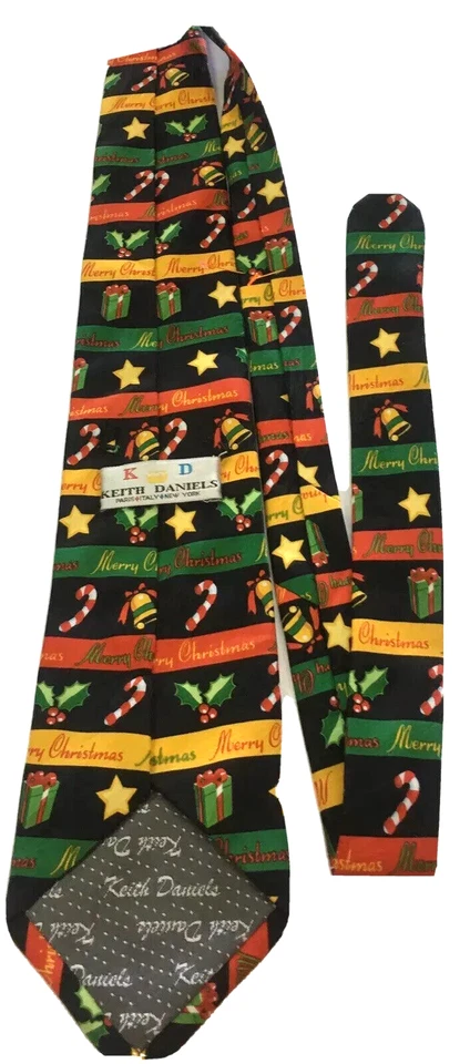 Счастливого Рождества галстук Кит Дэниелс красный зеленый желтый Париж Италия Нью-Йорк - Изображение 3 из 4