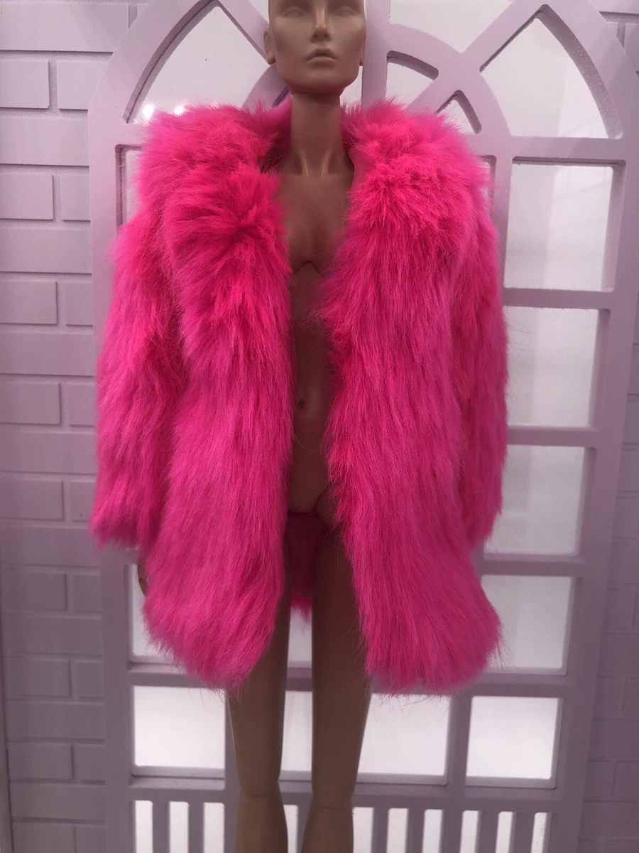 Pink fur cheap coat outfit