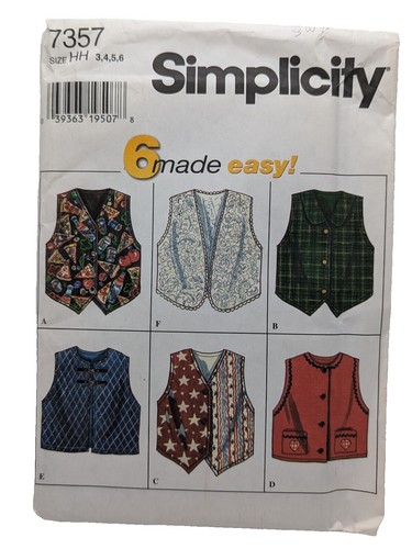 Vintage Simplicity Misses' Top-Stitched Shirts Pattern #7718 Size