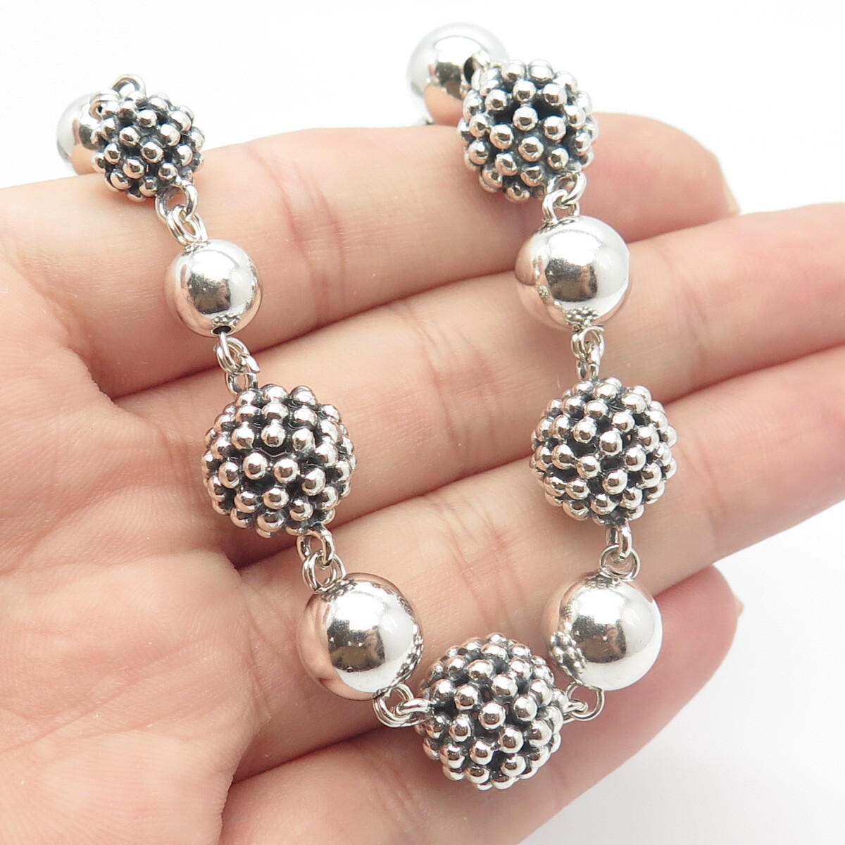 925 Sterling Silver Vintage Michael Dawkins Real Pearl Ball