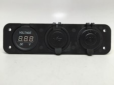 Marine Boat Rv Digital Voltmeter Dual Usb 2 Port 12vdc Power Socket 3-hole Panel Marine Boat Rv Digital Voltmeter Dual Usb 2 Port 12vdc Power Socket 3-hole Panel