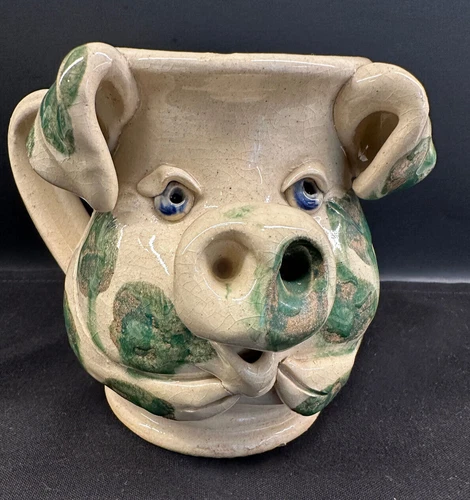 Large, Heavy - Deneen Pottery Pig/Hog Mug - John Coiner 1980s Vintage