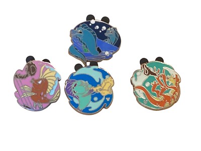 Lot 4 Disney Little Mermaid Blow Fish Trumpet Hidden Mickey 3  4 5 Pins +
