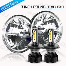 Pair 7 inch LED Headlights Round DOT Approved Hi/Lo Lamp For 1967-1972 Chevy C10
